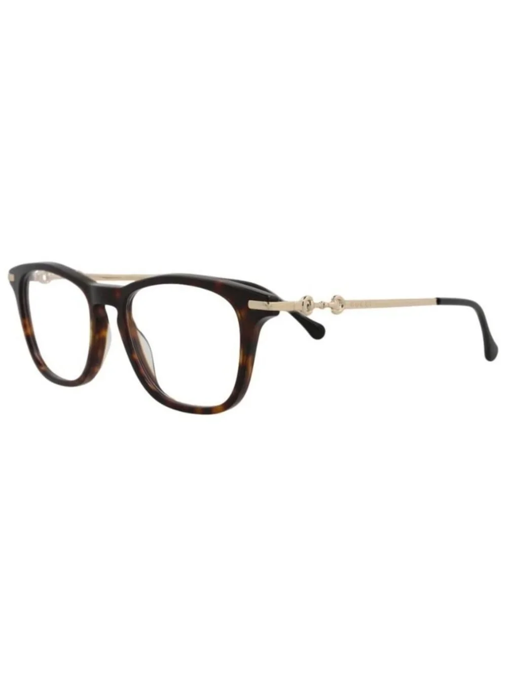 New Gucci Mens Square/Rectangle Havana Gold Transparent Fashion Designer Eyeglas